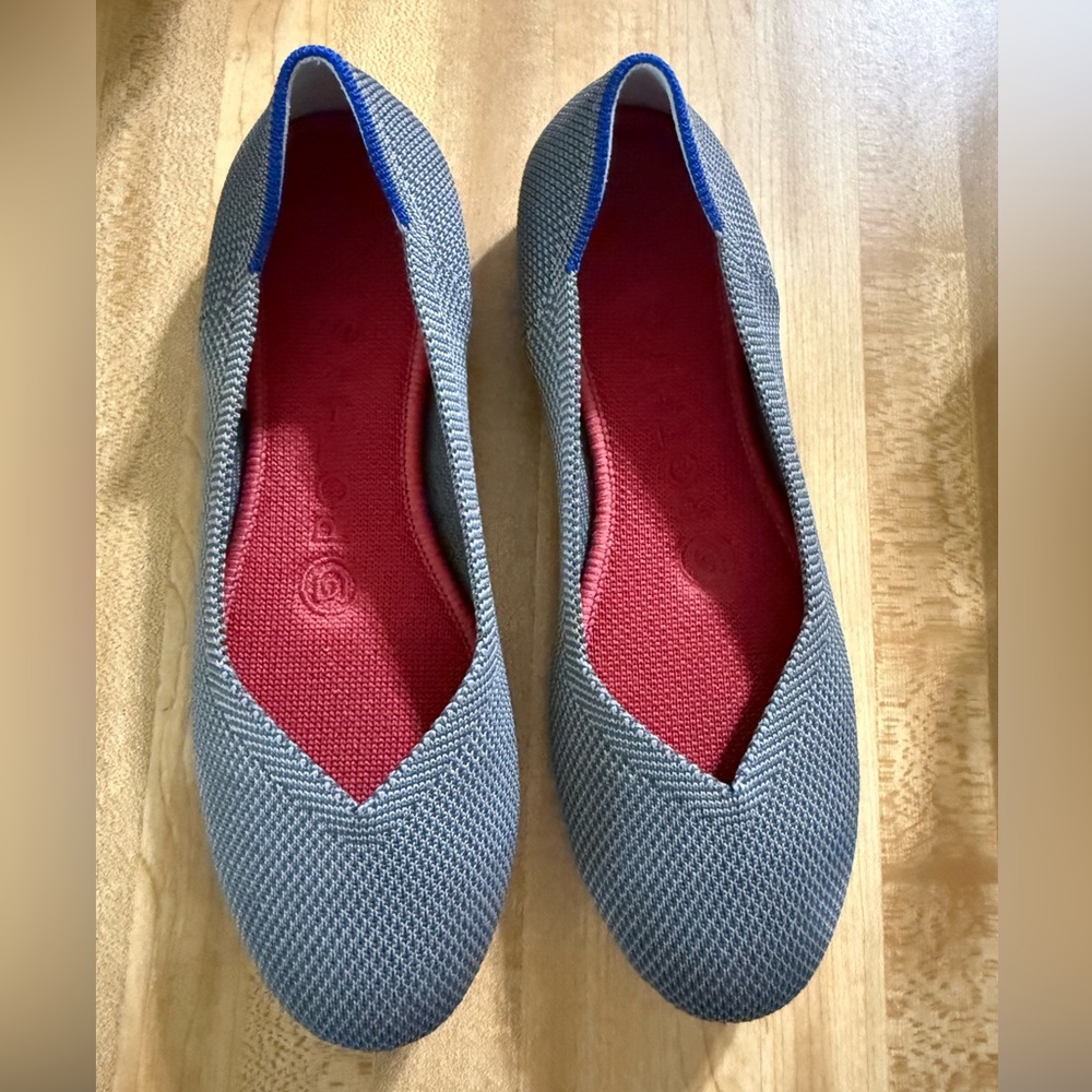 Rothy's The Flat Charcoal Gray Flats with Red Insole